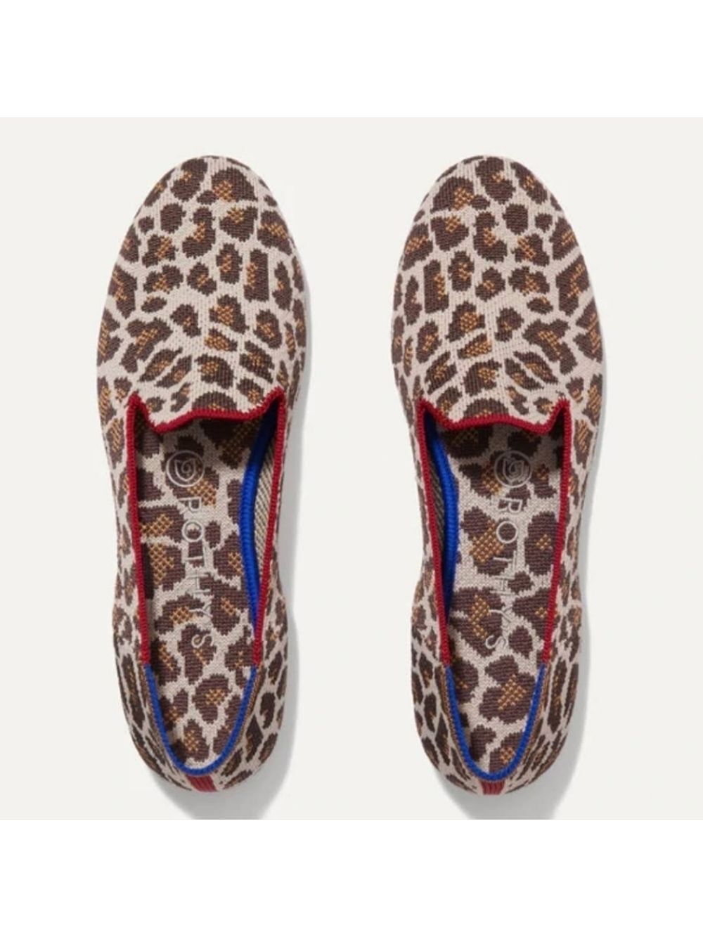 Rothys 10 Mocha Spot Leopard Print Loafers Slip On Shoes
